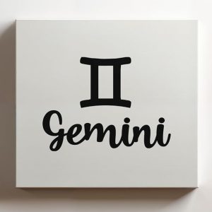 (Black, 20x20x1.25 In) Gallery Wrapped Canvas Wall Art Print of Gemini astrology - 100% Cotton, Ready to Hang, High-Definition Giclée Printing, Fade-Resistant, Modern Home & Office | USCUNCAe795516BL - Gemini Canvas for men