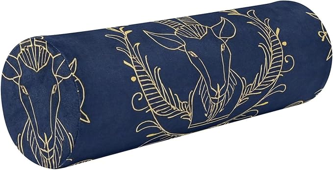 Gold Zodiac Sign Aries Navy Blue Neck Roll Pillow Protector Bolster Pillow for Legs Massage Table almohada para cervicales y Cuello - Aries Pillow for men