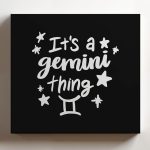(White, 24X24X1.25 In) Gallery Wrapped Canvas Wall Art Print Of Gemini Thing - 100% Cotton, Ready To Hang, High-Definition Giclée Printing, Fade-Resistant, Modern Home & | Uscuncag925617Wh - Gemini Canvas for men