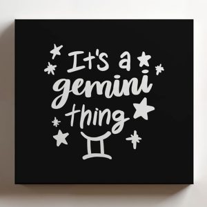 (White, 24X24X1.25 In) Gallery Wrapped Canvas Wall Art Print Of Gemini Thing - 100% Cotton, Ready To Hang, High-Definition Giclée Printing, Fade-Resistant, Modern Home & | Uscuncag925617Wh - Gemini Canvas for men