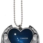 Cancer Constellation Zodiac Sign Car Keychain Heart Pendant Ornament Charm - Cancer Car Accessories for men