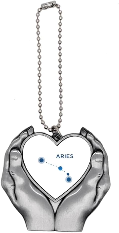 Aries Constellation Sign Zodiac Car Keychain Heart Pendant Ornament Charm - Aries Keychain for men