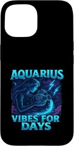 Aquarius Vibes For Days Zodiac Astrology Case for iPhone 15 - Aquarius Phone Case for men