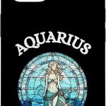 Aquarius Queen Stained Glass Zodiac Symbol Womens Top Case for iPhone 14 - Aquarius Phone Case for men