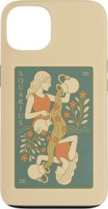 Aquarius Zodiac Retro Vintage Astrology Design Case for iPhone 13 - Aquarius Phone Case for men