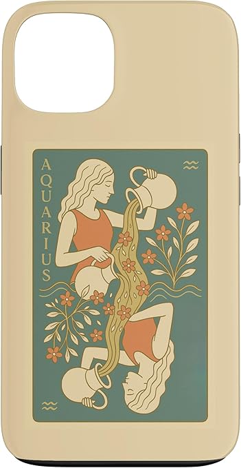 Aquarius Zodiac Retro Vintage Astrology Design Case for iPhone 13 - Aquarius Phone Case for men