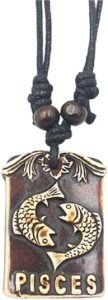 Zodiac Sign Necklace for Women Resin Vintage Constellation Tarot Card Pendant Double Sided Waterproof NonTarnish Friendship Jewelry Gift - Pisces for men