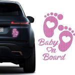 Baby on Board Car Sticker, Baby on Board Signs for Car, High Intensity Reflective Waterproof Vinyl Safety Auto Signs, Auto Decoration Accessories for Rear, Side Window (Pink) - Scorpio Sticker for men