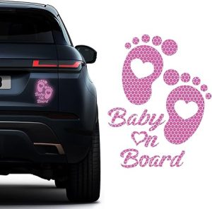 Baby on Board Car Sticker, Baby on Board Signs for Car, High Intensity Reflective Waterproof Vinyl Safety Auto Signs, Auto Decoration Accessories for Rear, Side Window (Pink) - Scorpio Sticker for men