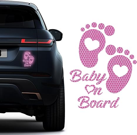 Baby on Board Car Sticker, Baby on Board Signs for Car, High Intensity Reflective Waterproof Vinyl Safety Auto Signs, Auto Decoration Accessories for Rear, Side Window (Pink) - Scorpio Sticker for men