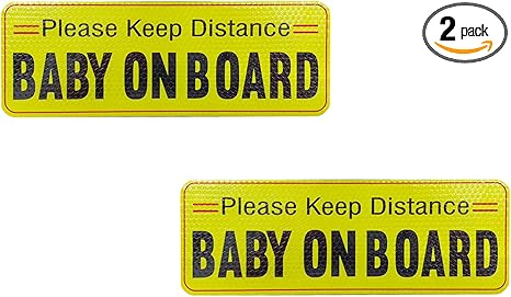 2PCS Baby on Board Car Magnet, Waterproof Night Reflective Safety Warning Signs, Reusable Baby on Board Magnetic Sticker, Car Door and Bumper Sign (Pattern2) - Aries Sticker for men