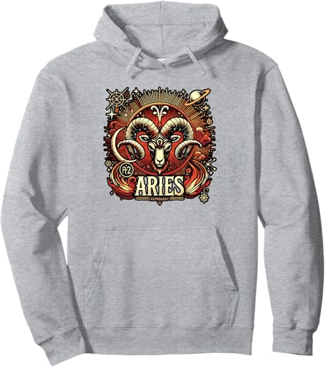 Aries Zodiac Star Sign March April Birthday Astrology Lover Pullover Hoodie - Aries Hoodie for men