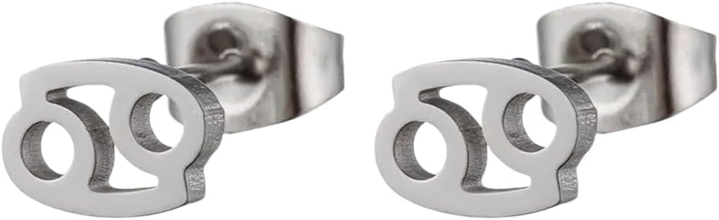 12 Constellation Stud Earrings For Women Zodiac Sign Astrology Jewelry Leo Aries Scorpio Ear Cartilage Stud Female Birthday Gift - Aries Earrings for men