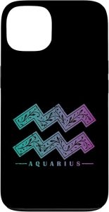 Aquarius Zodiac Wave Ornamental Symbol Case for iPhone 13 - Aquarius Phone Case for men