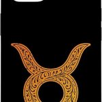 Orange Gradient Taurus Sigil Case for iPhone 14 - Taurus Phone Case for men