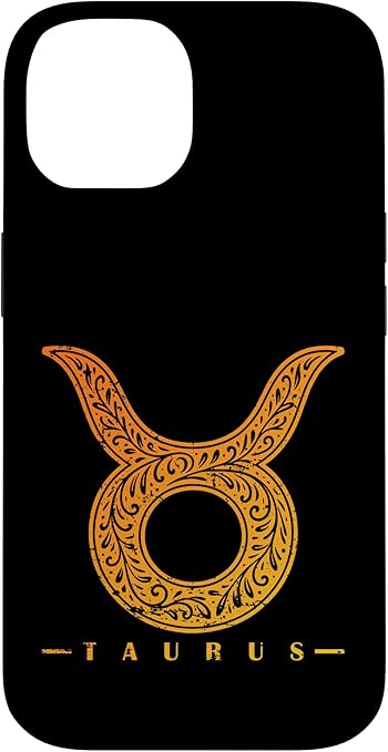 Orange Gradient Taurus Sigil Case for iPhone 14 - Taurus Phone Case for men