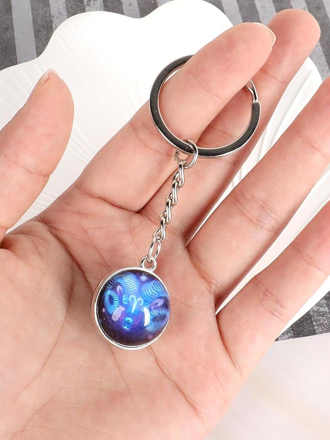 Aries Key Chain for Men and Women, Key Ring Keychain Pendant, Bag Backpack Car Charm Accessory - Aries Keychain for men