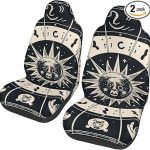 Astrological Sign Car Seat Covers Front Seats 2 Pack Washable Non-Slip Car Seat Protectors Waterproof Automotive Seat Cover Universal Seat Cushion Protector for Cars, Vans, Trucks - Aquarius Car Seat Cover for men