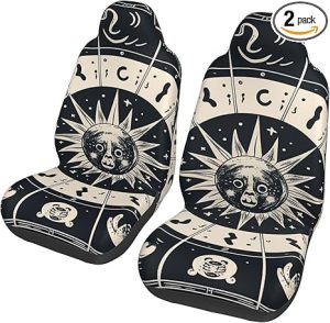 Astrological Sign Car Seat Covers Front Seats 2 Pack Washable Non-Slip Car Seat Protectors Waterproof Automotive Seat Cover Universal Seat Cushion Protector for Cars, Vans, Trucks - Aquarius Car Seat Cover for men