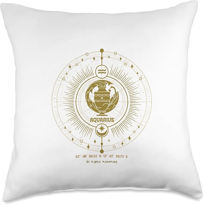 Aquarius Constellation Zodiac Horoscope Stars Aquarius Throw Pillow - Aquarius Pillow for men
