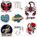 Scorpio Zodiac Sign Stickers, Astrology Stickers for Water Bottle and Laptop - Zodiac Party Favors & Decorations, Waterproof Vinyl Decals, Gifts for Women & Men - Scorpio Sticker for men