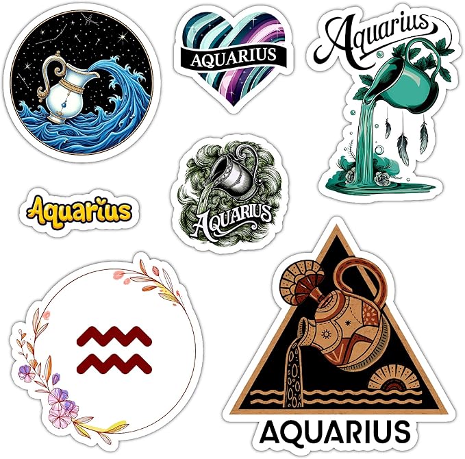 Zodiac Sign Stickers, Astrology Stickers for Water Bottle and Laptop - Zodiac Party Favors & Decorations, Waterproof Vinyl Decals, Gifts for Women & Men (Aquarius) - Scorpio Sticker for men