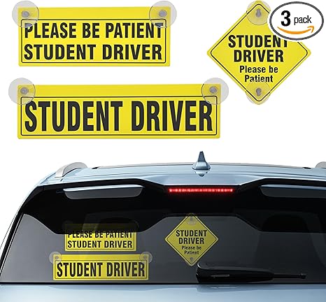 3PCS Student Driver Sticker for Car, New Driver Stickers, Please Be Patient Vehicle Window Sign Sticker, Auto Accessories New Driving Learners Safety Warning Decal for Car Windows Bumpers - Scorpio Sticker for men
