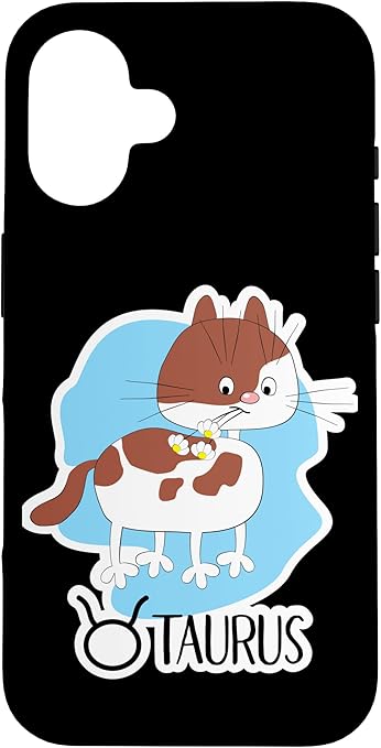 Taurus Zodiac Sign Cute Cat Theme Astrology Horoscope Case for iPhone 16 - Taurus Phone Case for men