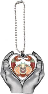 Cancer Constellation Zodiac Symbol Car Keychain Heart Pendant Ornament Charm - Cancer Car Accessories for men