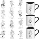 UV DTF Stickers - 12 Sheets Zodiac Sign Floral UV DTF Cup Wrap for Coffee Mugs Glass, DIY Decals for Tumblers, Waterproof Rub on Transfers for Crafts - Scorpio Sticker for men
