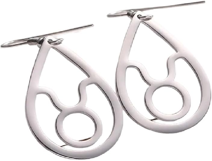 New 2026 Unisex Zodiac Sign 12 Constellation Drop Earrings For Women Stainless Steel Aries Virgo Pendant Jewelry Birthday Decoration Luxury With You Accessories Trendy And Men - Aries Earrings for men