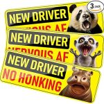 New Driver Magnet for Car, 3PCS Reflective Funny Animals Vehicle Bumper Warning Sticker, Removable Novice Rookie Safety Attention Sign, Universal Automotive Accessories - Scorpio Sticker for men