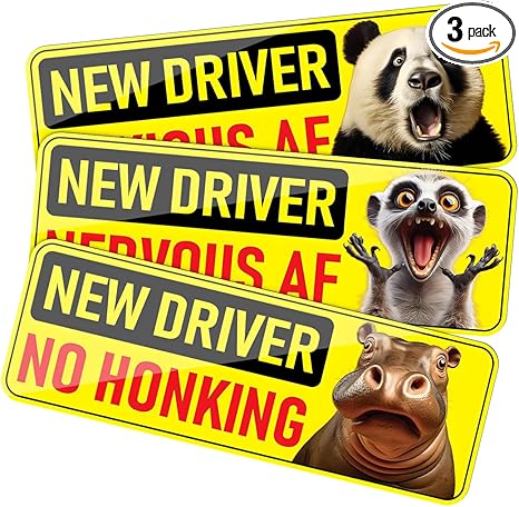 New Driver Magnet for Car, 3PCS Reflective Funny Animals Vehicle Bumper Warning Sticker, Removable Novice Rookie Safety Attention Sign, Universal Automotive Accessories - Scorpio Sticker for men