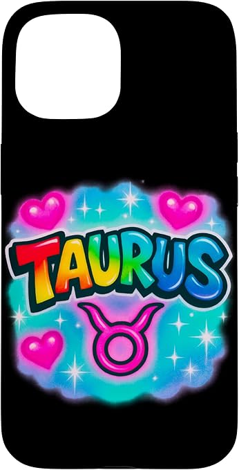 Taurus Zodiac Sign Airbrush Retro Horoscope Design Case for iPhone 15 - Taurus Phone Case for men