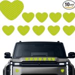 10PCS Heart Vinyl Decal for Cars, Bumper Stickers, High Intensity Reflective Night Safety Sign Bumper Decal, Patche Scratch Waterproof Stickers for Most Vehicles (Fluorescent Yellowish Green) - Scorpio Sticker for men