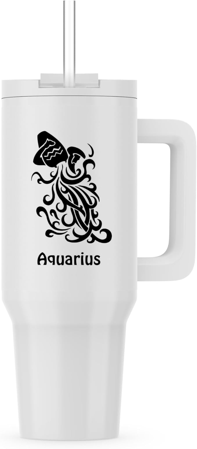 3dRose, Aquarius Sign, 40oz Tumbler - Aquarius Mug for men