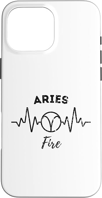 Aries Heart Beat Fire Sign Zodiac Astrology Case for iPhone 16 Pro Max - Aries Phone Case for men