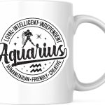 Bliss Monkey Co. Aquarius Zodiac Coffee Mug - Astrology Star Sign Mug - January February Birthday Gift Idea 11 Ounce Mug - Design Printed On Both Sides - Premium Quality Ceramic - BMCM4754 - Aquarius Mug for men