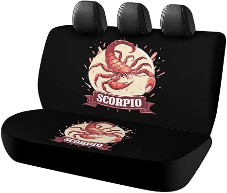 Zodiac Sign Scorpio Car Seat Covers Rear Seat Cover Split Bench Protector Interior Accessories for Most Cars - Aquarius Car Seat Cover for men