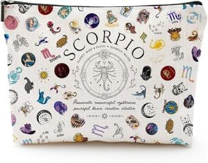 Scorpio Gifts for Women, Scorpio Zodiac Cosmetics Bag, Travel Makeup Bags, Scorpio Birthday Gifts for Women & Astrology Lovers - Scorpio Products for men