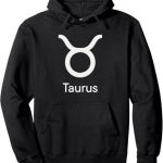 Taurus Zodiac Symbol White Minimal Sign Pullover Hoodie - Taurus for men
