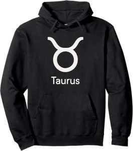 Taurus Zodiac Symbol White Minimal Sign Pullover Hoodie - Taurus for men