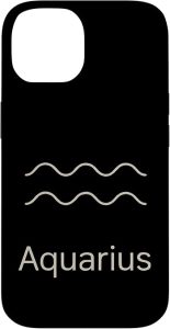 Aquarius Zodiac Symbol Minimal Astrology Sign Case for iPhone 14 - Aquarius Phone Case for men
