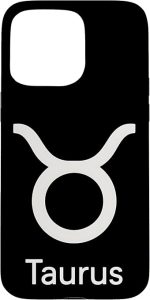 Taurus Zodiac Symbol White Minimal Sign Case for iPhone 15 Pro Max - Taurus Phone Case for men