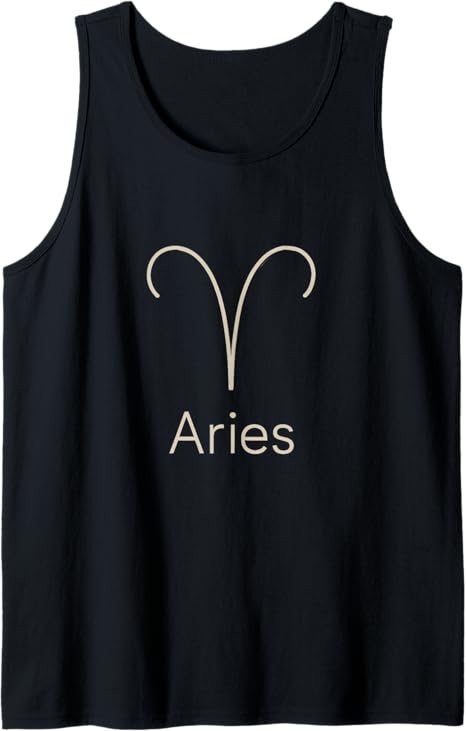 Aries Zodiac Symbol Minimal Astrology Sign Tank Top - Aries T-Shirt for men
