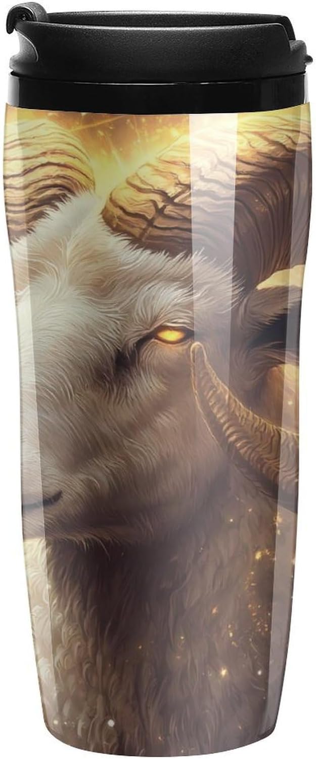 Zodiac Sign Aries Golden Travel Coffee Mug Plastic Insulated Tumbler Cup with Lid for Drinking - Aries Mug for men