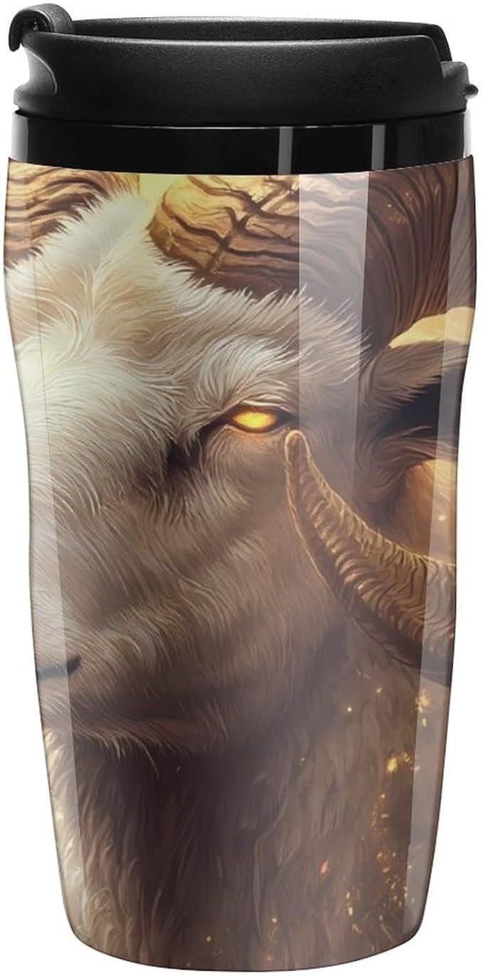 Zodiac Sign Aries Golden Travel Coffee Mug Plastic Insulated Tumbler Cup with Lid for Drinking - Aries Mug for men