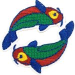 Ruoming 1PCS Zodiac Signs Embroidered Iron-On Patch, 3.15 x 3.15 inches, Black and Gold, Constellation Design (Pisces) - Pisces for men