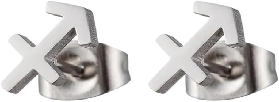 New 2026 12 Constellation Stud Earrings For Women Zodiac Sign Astrology Jewelry Leo Aries Scorpio Ear Cartilage Female Birthday Gift Fashion Accessories Creative - Aries Earrings for men