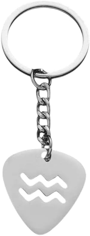 New 2026 Simple 12 Zodiac Sign Pendant Keychains Constellation Jewelry DIY Metal Stainless Steel Taurus Aries Scorpio Keyings Chaveiros Fashion Accessories Creative Gift - Aries Keychain for men